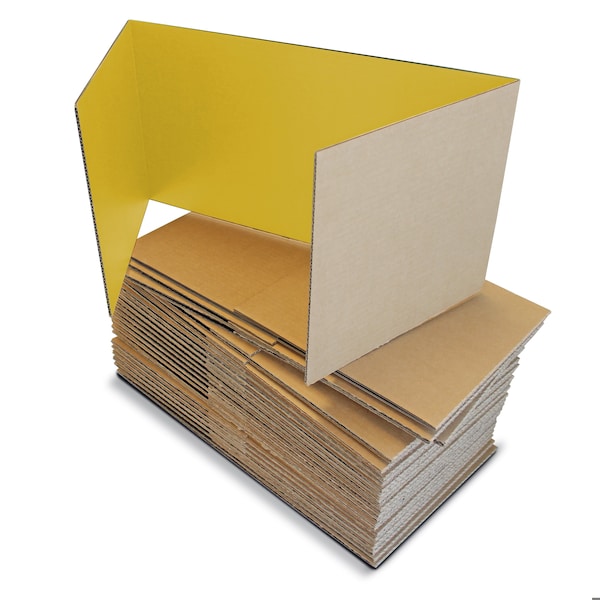 12in X 48in  Yellow Corrugated Study Carrel 5/32in, 24PK